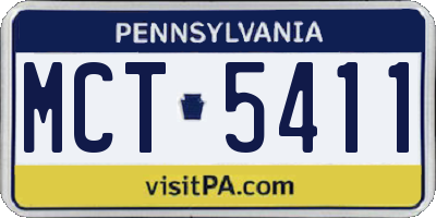 PA license plate MCT5411