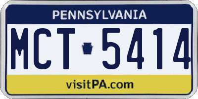 PA license plate MCT5414