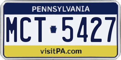 PA license plate MCT5427
