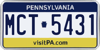 PA license plate MCT5431