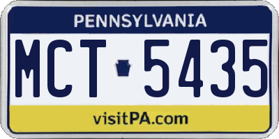 PA license plate MCT5435