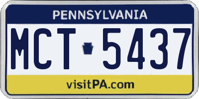 PA license plate MCT5437