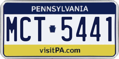 PA license plate MCT5441