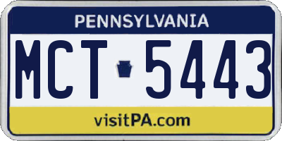 PA license plate MCT5443