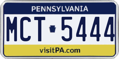 PA license plate MCT5444
