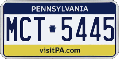 PA license plate MCT5445