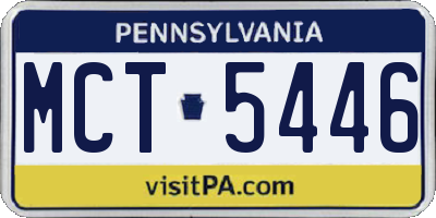 PA license plate MCT5446