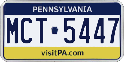 PA license plate MCT5447