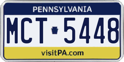 PA license plate MCT5448