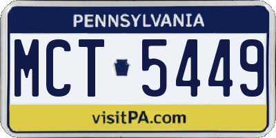 PA license plate MCT5449