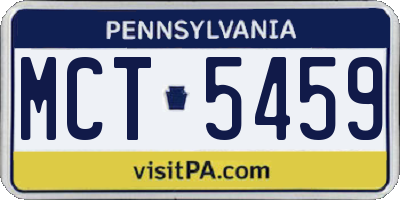 PA license plate MCT5459