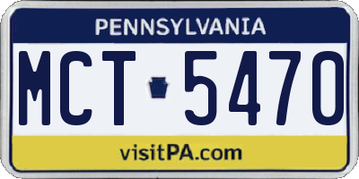 PA license plate MCT5470