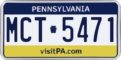 PA license plate MCT5471