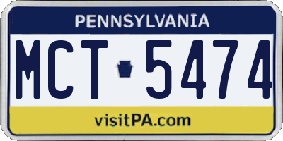 PA license plate MCT5474