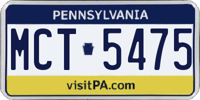 PA license plate MCT5475