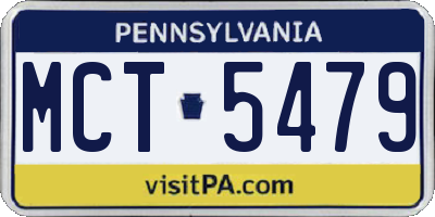 PA license plate MCT5479