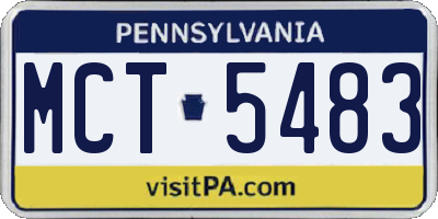 PA license plate MCT5483