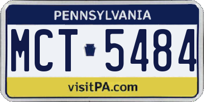 PA license plate MCT5484