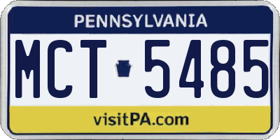 PA license plate MCT5485