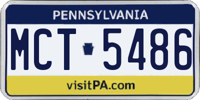 PA license plate MCT5486