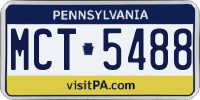 PA license plate MCT5488