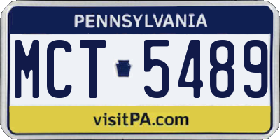 PA license plate MCT5489