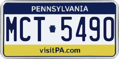 PA license plate MCT5490