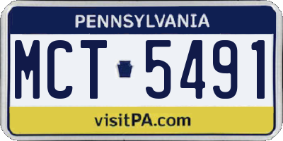 PA license plate MCT5491