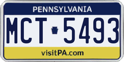 PA license plate MCT5493
