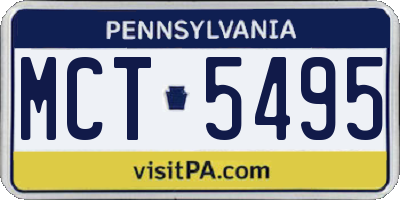PA license plate MCT5495