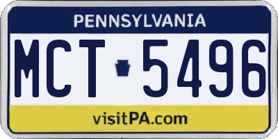 PA license plate MCT5496