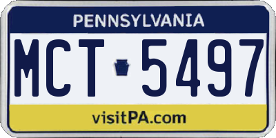 PA license plate MCT5497