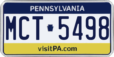 PA license plate MCT5498