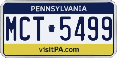 PA license plate MCT5499