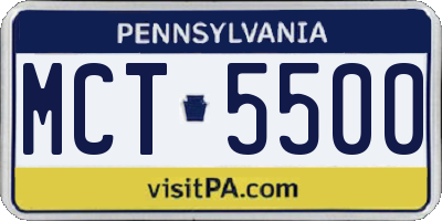 PA license plate MCT5500