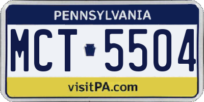 PA license plate MCT5504