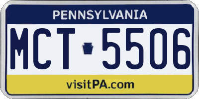PA license plate MCT5506