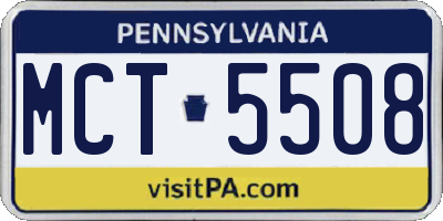 PA license plate MCT5508