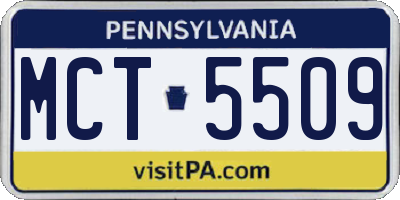 PA license plate MCT5509