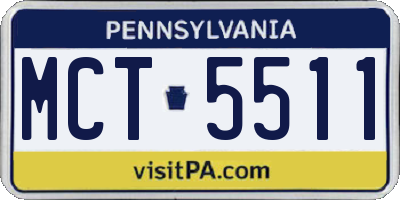 PA license plate MCT5511