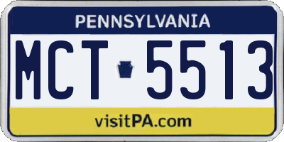 PA license plate MCT5513