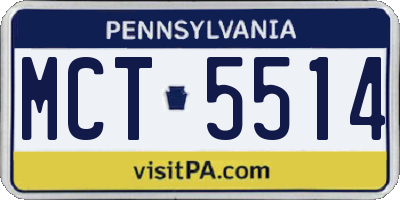 PA license plate MCT5514