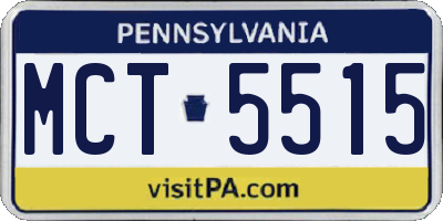 PA license plate MCT5515