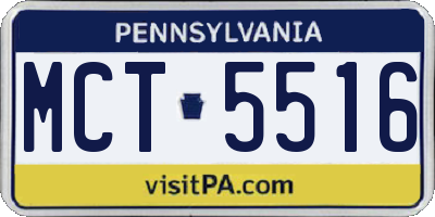 PA license plate MCT5516