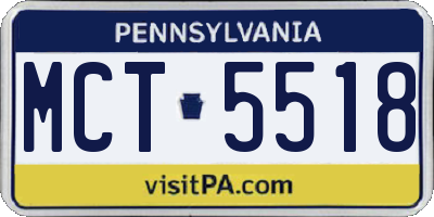 PA license plate MCT5518
