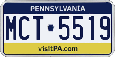PA license plate MCT5519