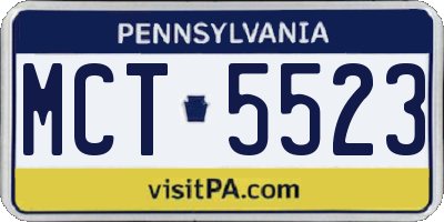 PA license plate MCT5523