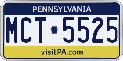 PA license plate MCT5525