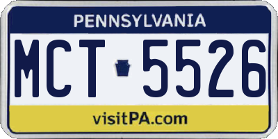 PA license plate MCT5526