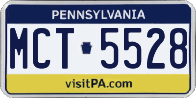 PA license plate MCT5528